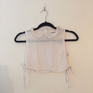 Stylenanda white ruffle collar lace insert